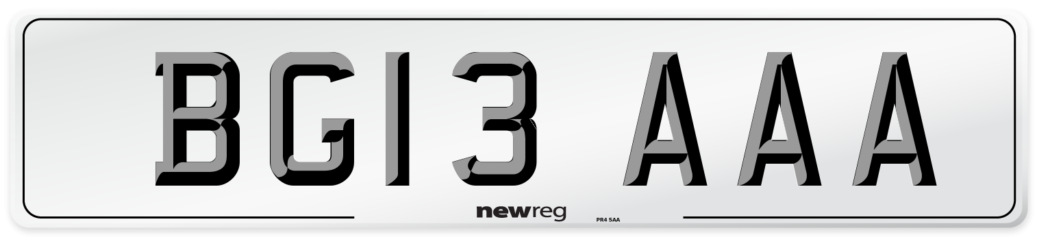 BG13 AAA Number Plate from New Reg